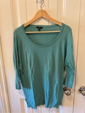 Jacob Scoop Neck Lightweight Sweater in Teal Green